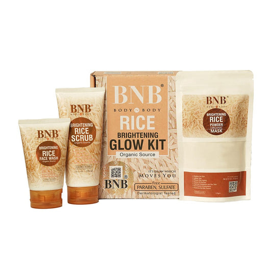 Bnb-rice Extract Brightening Skincare Kit | Face Wash, Scrub & Mask.