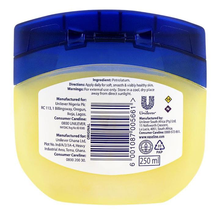 Vaseline Healing Jelly Aloe , Cocoa Butter, To Heal Dry And Damaged Skin, (250ml)